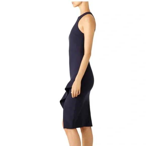 Cinq a Sept Piper Ruffle Hem Navy Blue Sheath Dress | Size 4 - Picture 2 of 8